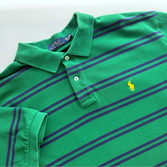 Polo Ralph Lauren Other - Vintage Polo Ralph Lauren Green Striped Classic Fit Polo
